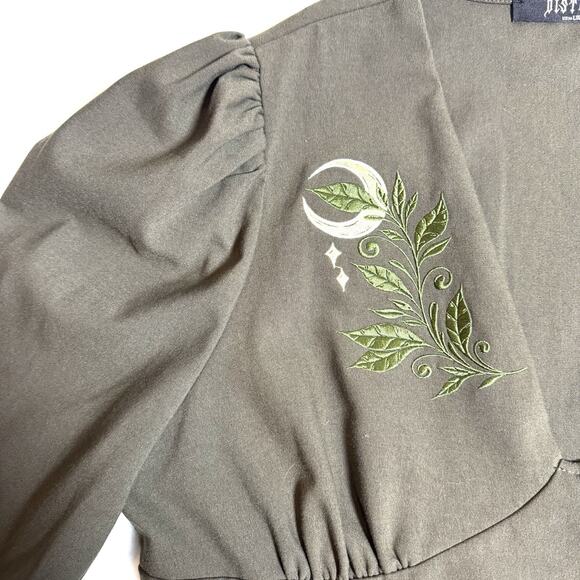 New Disturbia Huldra Embroidered Midi Dress Sz 14 US - Picture 9 of 11